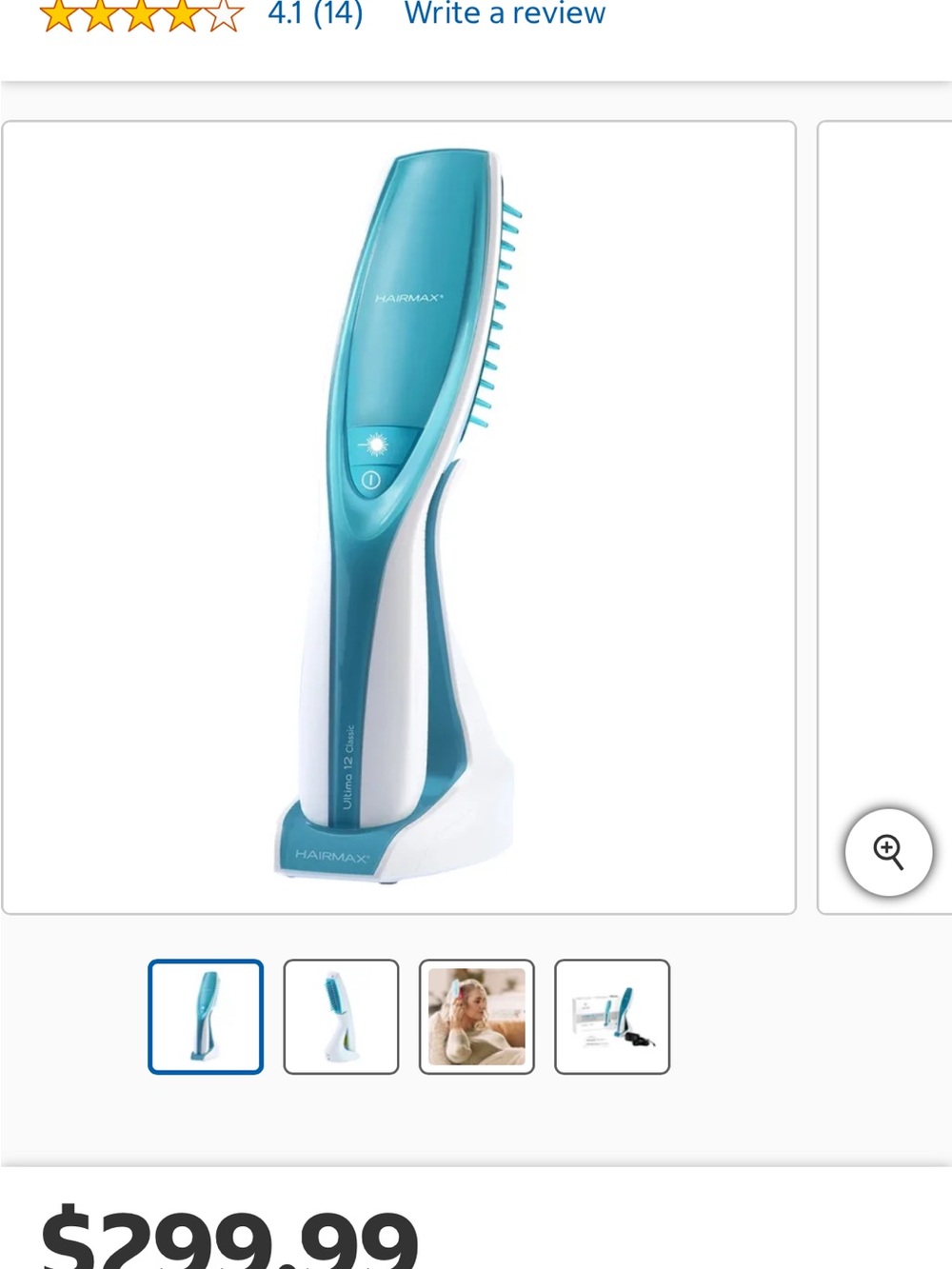 HairMax Laser Hair Growth Comb - Teal & White
